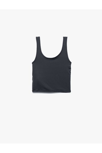 Koton New Season U Neck Slim Fit Sleeveless Basic Crop Blouse