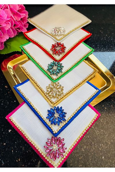 ELÇİÇEK HOME Presentation Napkin, Cocktail Napkin, Coffee Side Presentation Napkin 6Pcs