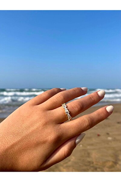 Zerys Jewelry خاتم ذهبي قابل للتعديل من حجر الزركون