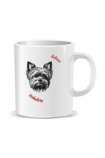 OEM Personalized mug with messages for dog lovers, I love Yorkshire - White interior
