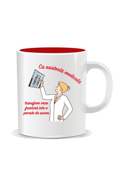 OEM Personalized mug for nurses, I turn any fracture into success - Red interior