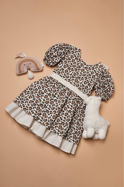 Little Ya Ya Love Φόρεμα JULIET Leopard με ζωνάκι με χαμηλή κοπή