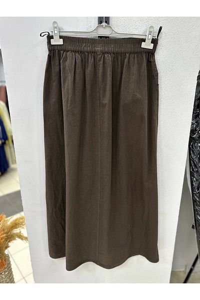 Nevayla Moda Пола от ленен плат с парашут - кафява / A102