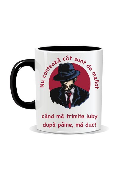 OEM Personalized mug with funny message, It doesn't matter how much of a mafia I am - Black interior