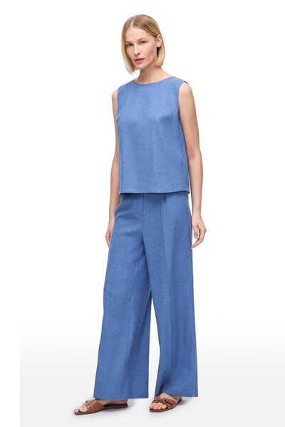 Perspective Blue Torp Regular Fit High Waist Trousers