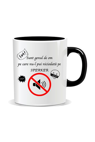 OEM Personalized mug with funny message, The kind of person you don't put on speaker - Black interior