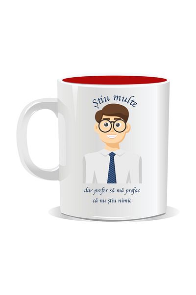OEM Personalized mug with funny message, I know a lot but I prefer to pretend I don't - Red interior