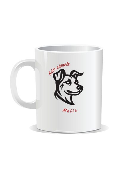 OEM Personalized mug with messages for dog lovers, I love mixed breed dogs - White interior