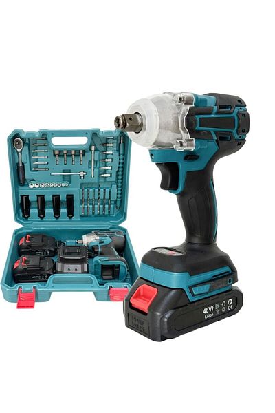 GENERAL Cordless impact wrench, 520 N.m, ergonomic handle, LED light, set with 2 batteries and accessories