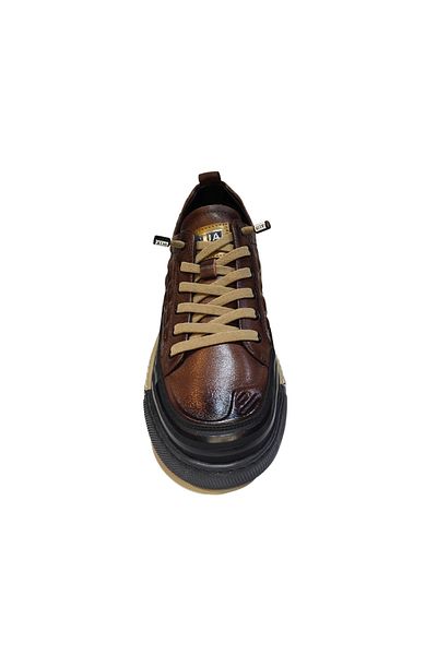 Guja Men's Ultra Light Embosed Leather Rubber Lace Daily Casual Shoes 2525Y572