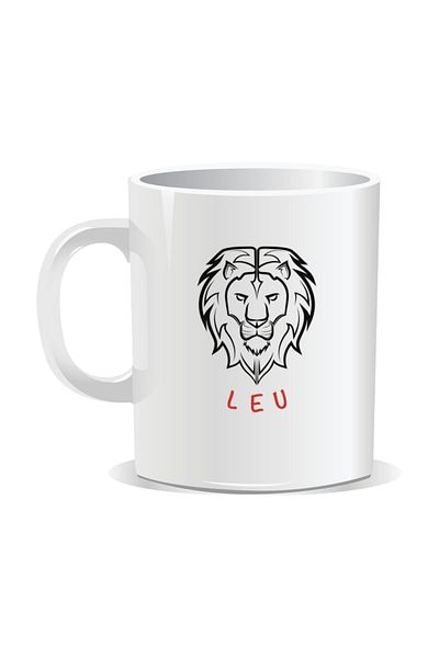 OEM Personalized mug with zodiac sign, Leo - White interior