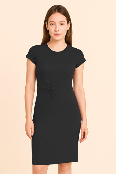 Stylein Side Ruched Ribbed Dress
