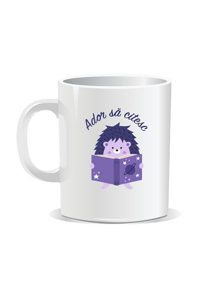 OEM Personalized mug with messages for nerds, I love reading - White interior