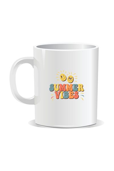OEM Personalized mug with summer messages, Summer Vibes 8 - White interior