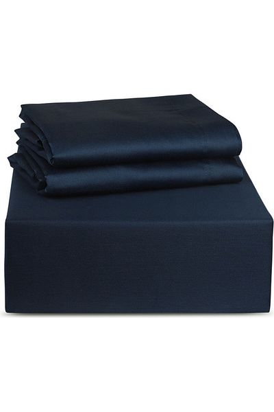 Trident : 3Piece 500 Thread Count 100 Cotton rich Solid Luxury Queen Bedsheet Set