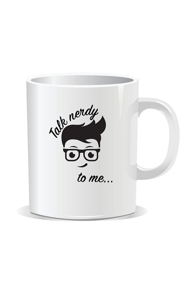 OEM Personalized mug with messages for nerds, Talk nerdy to me - White interior