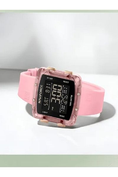 Naviforce Fashion Casual Lady's Square Digital Air Rubber Strap Waterproof Elegant Sport Women Wristwatch