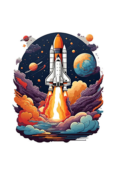 INOVATIX Set de 8 piese, autocolant lansare rachetă, INOVATIX®. 6 cm