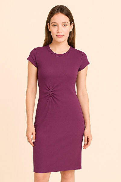 Stylein Side Ruched Ribbed Dress