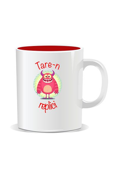 OEM Personalized mug with "tare" message, Tare-n replicas - Red interior