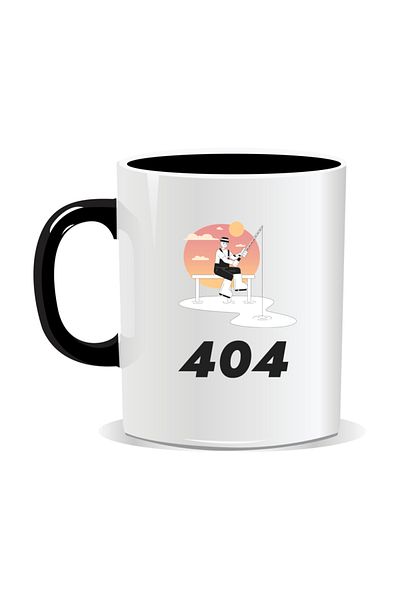 OEM Personalized mug with message for fishermen, 404 Fish not found - Black interior