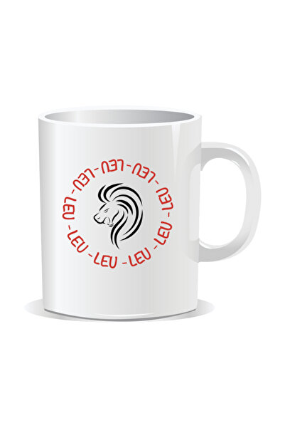 OEM Cana personalizata cu zodiac, Cercul cu Lei - Interior alb