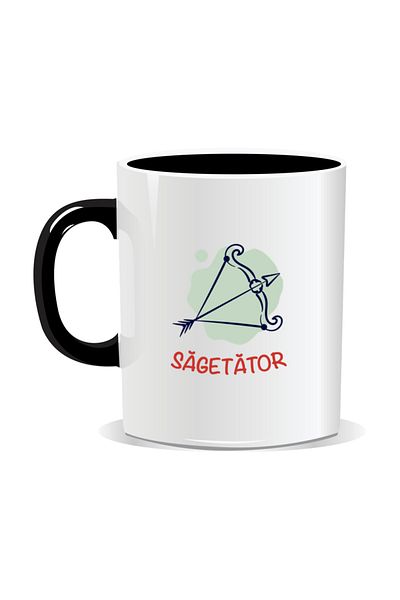 OEM Personalized mug with zodiac sign, Sagittarius zodiac symbol - Black interior