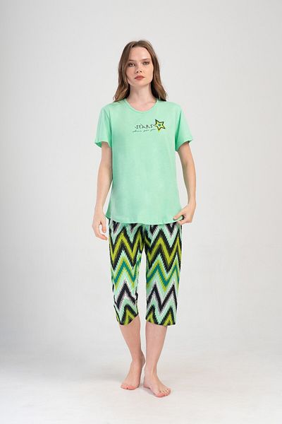 VİENETTA Σετ πιτζάμες βαμβακερό Plus Size Capri