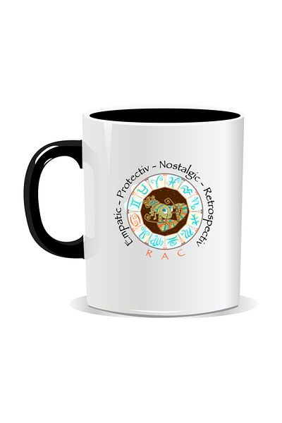 OEM Personalized mug with zodiac, complete horoscope with Cancer - Black interior