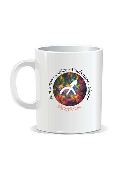 OEM Personalized mug with zodiac, Cosmos colored with Sagittarius - White interior