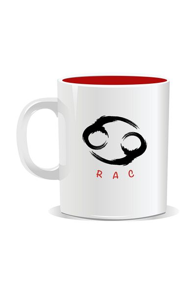 OEM Personalized mug with zodiac sign, Cancer - Red interior