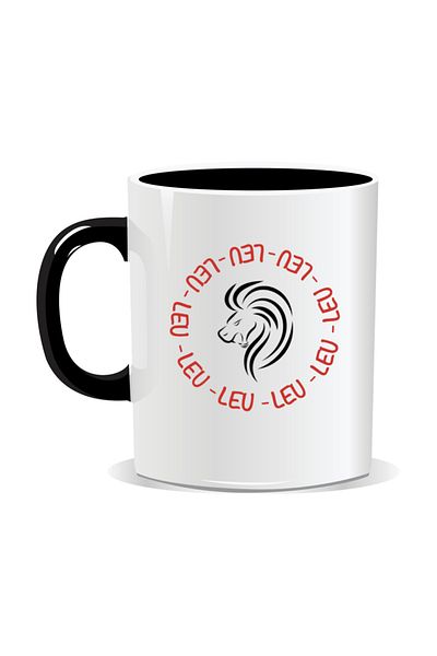 OEM Personalized mug with zodiac, Circle of Lions - Black interior