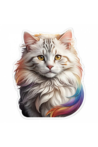 INOVATIX Set de 8 bucăți, autocolant pisică americană cu bucle, INOVATIX®. 6 cm