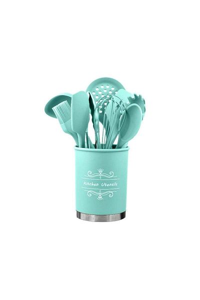 SIKS ® kitchen utensil set, 11 pieces, silicone, turquoise