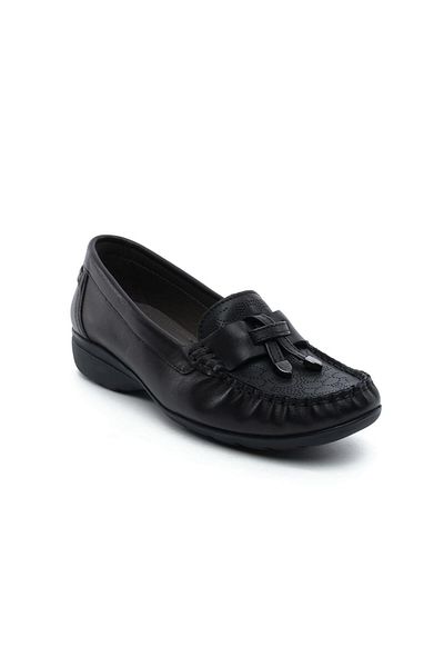 Greyder 25593 Black Genuine Leather Women's Comfort Shoes