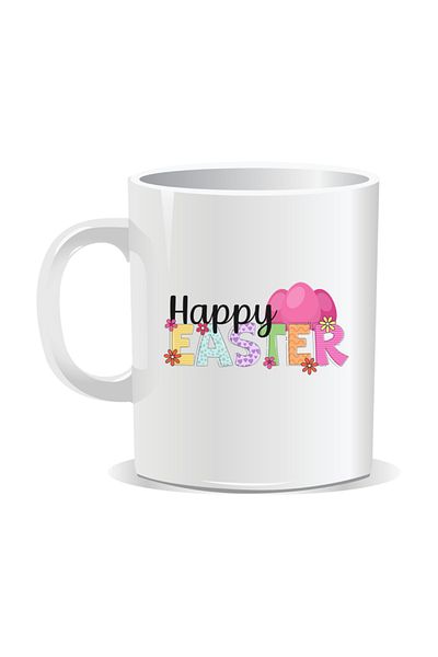 OEM Cana personalizata pentru Paste, Happy Easter - Interior alb