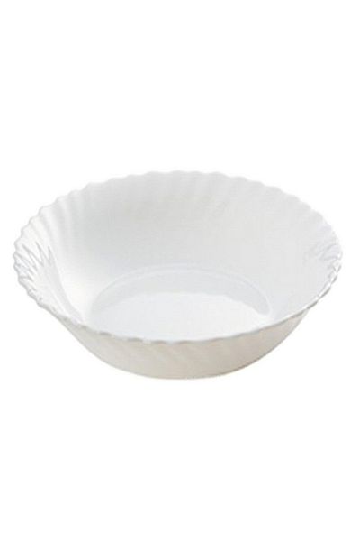 Luminarc Feston Dishwasher Safe Multipurpose Round Glass Bowl White 18cm