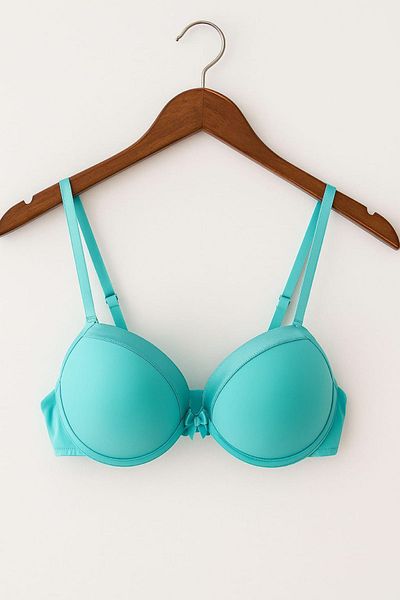 enmodaiçgiyim Supported Aqua Marine Satin Piping Luxury Women's Bra