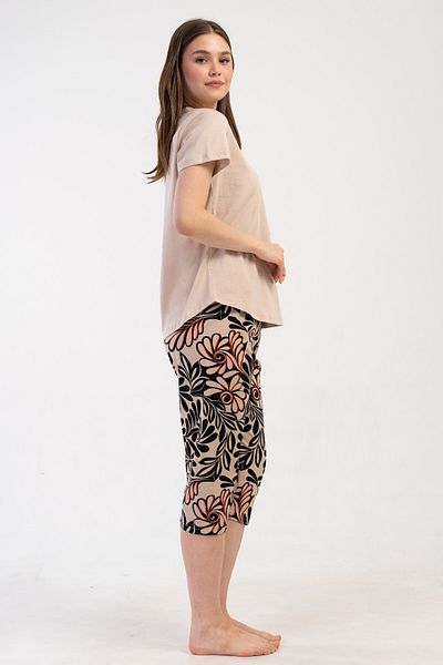 VİENETTA Σετ πιτζάμες βαμβακερό Plus Size Capri