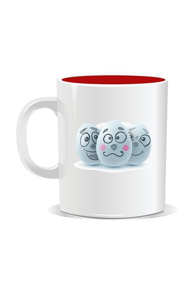 OEM Personalized Easter mug, Painted eggs - Red interior