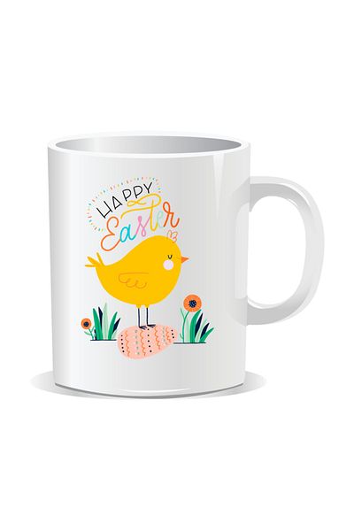 OEM Personalized Easter mug, Happy Easter with chicken - White interior