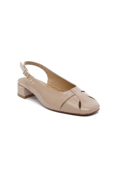 Greyder 59272 Powder Wrinkled Patent Leather Genuine Leather Women's Ballerinas