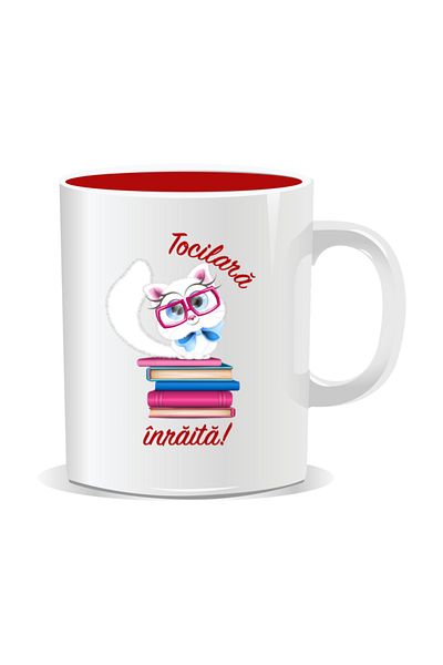 OEM Personalized mug with messages for nerds, Nerd infatuation - Red interior