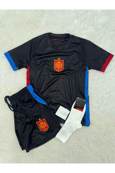 BARBITOS Laminated Yamal Spain Special Design Kids Soccer Jersey with Gift 4 Set Socks Wristband