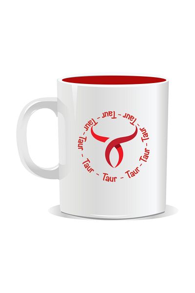 OEM Personalized mug with zodiac, Circle with Taurus - Red interior