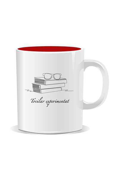 OEM Personalized mug with messages for nerds, Experienced Nerd - Red interior