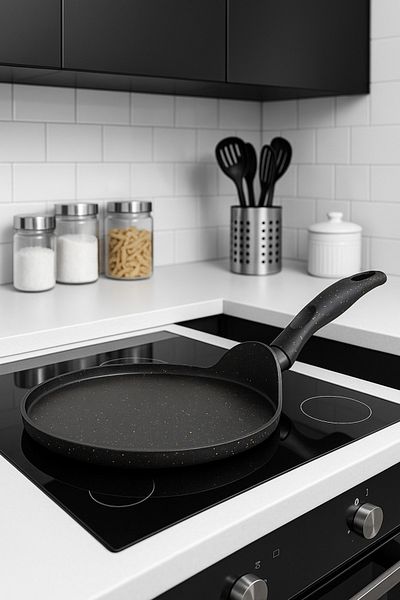YUNUSOĞLU HOME Granite Crepe Pan – Fireproof Non-Stick, Induction Cooker Compatible, 24 cm