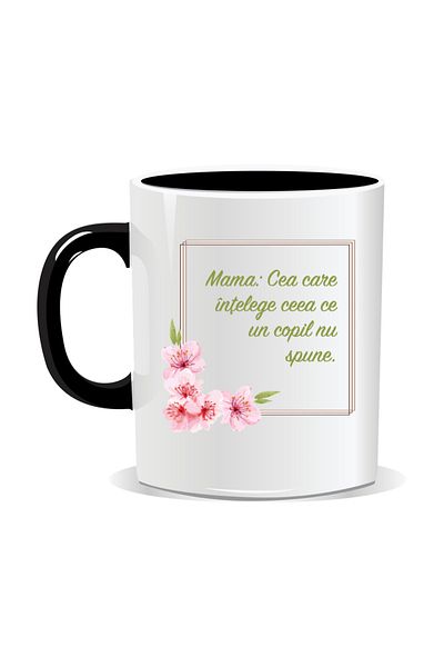OEM Personalized mug with March 8 messages for mothers, The one who understands a child - Black interior