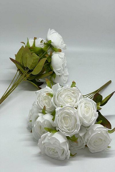 Massaltay 9 Head Ecru Layered Rose – Ανθοδέσμη τεχνητών λουλουδιών με ρεαλιστική εμφάνιση