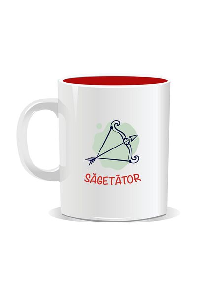 OEM Personalized mug with zodiac sign, Sagittarius zodiac symbol - Red interior